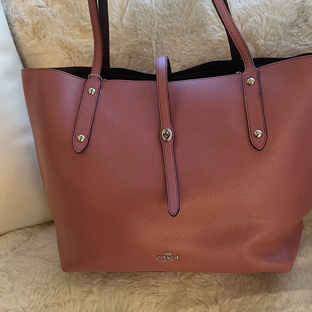 Coach Rose Leather large Tote Bag